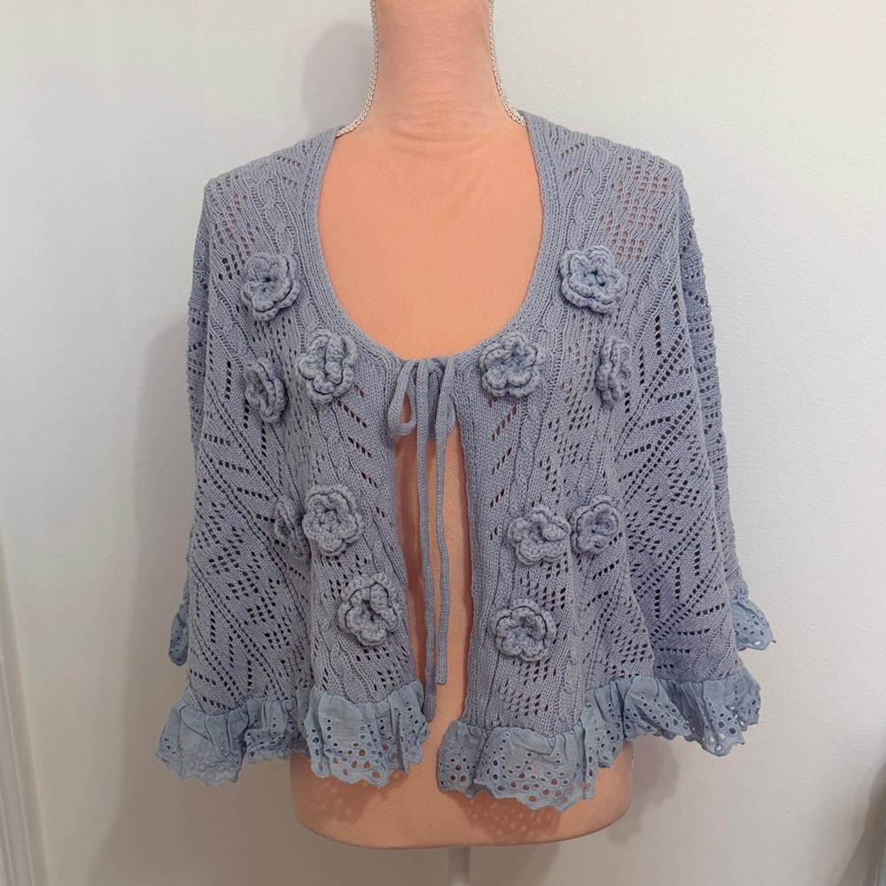 Romwe crochet poncho